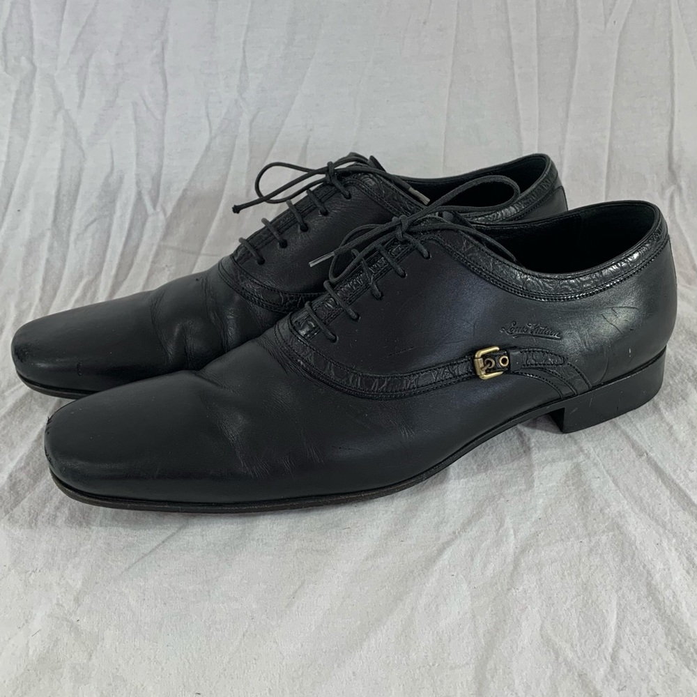 LOUIS VUITTON Black Leather Men's Oxfords Lace Up - Picture 6 of 16